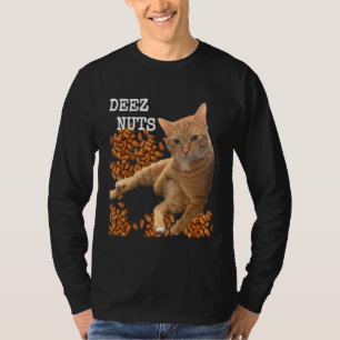 Camiseta Chiste de Deez Nuts con Gato y Almendras