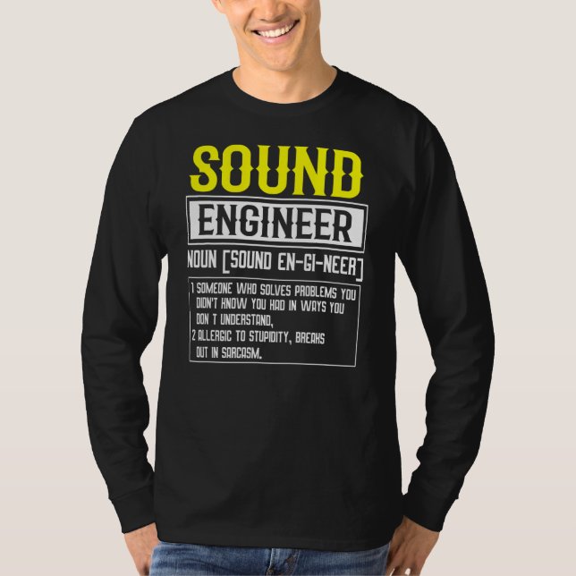 Camiseta Chiste de definición de ingeniero de sonido (Anverso)
