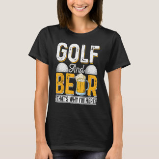 Camiseta Chiste de golf y cerveza Papá Noel Drinkin Día del