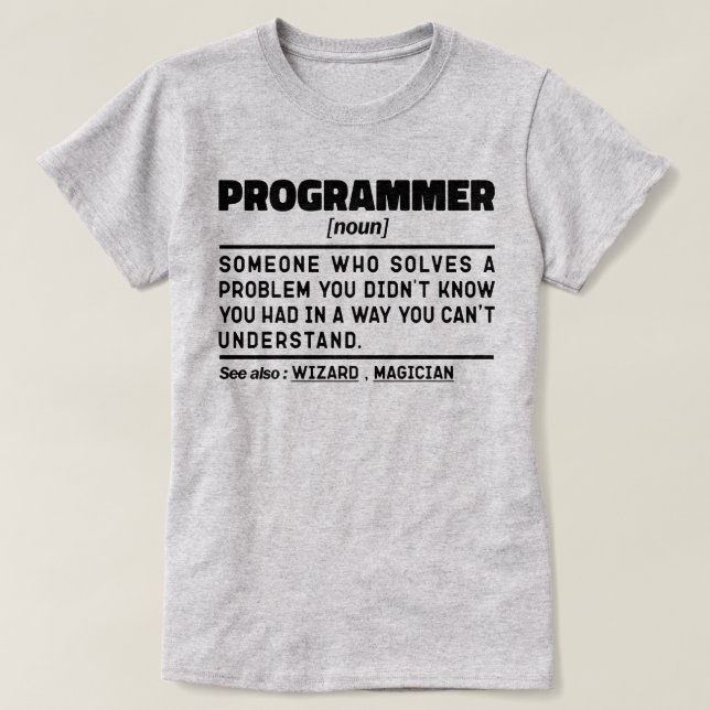 Camiseta Chiste de humor para programadores de software mod (Diseño del anverso)