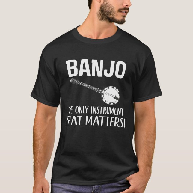 Camiseta Chiste de instrumentos de música banjo (Anverso)