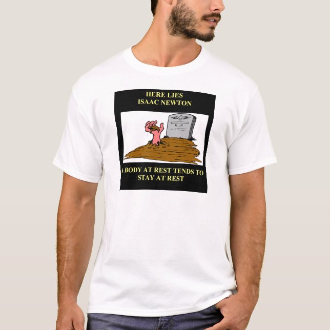 Camiseta chiste de Isaac Newton (Anverso)