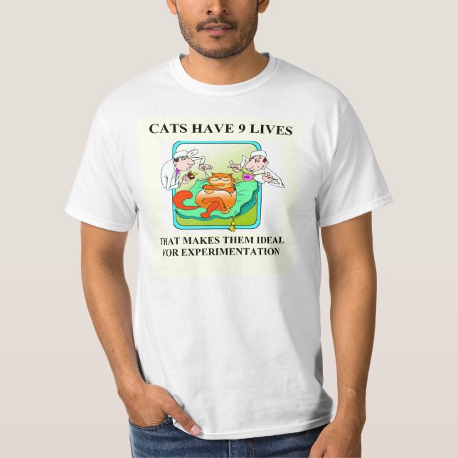 Camiseta chiste de la biología de los enemigos del gato (Anverso)