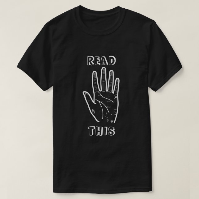 Camiseta Chiste de lectura de palma (Diseño del anverso)