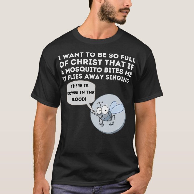 Camiseta Chiste de mosquitos Divertida Biblia Cristiana Jes (Anverso)