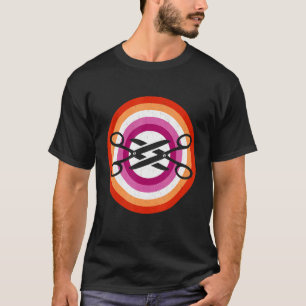 Camiseta Chiste de pareja lesbiana tira tijeras de orgullo 