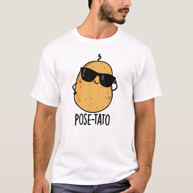 Camiseta Chiste de Patata Divertida Posando (Anverso)