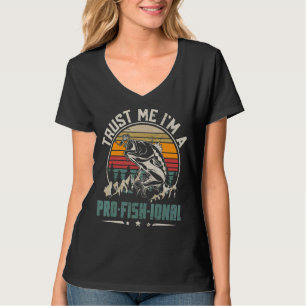 Camiseta Chiste de pesca retro Profishional Lake Fisherman