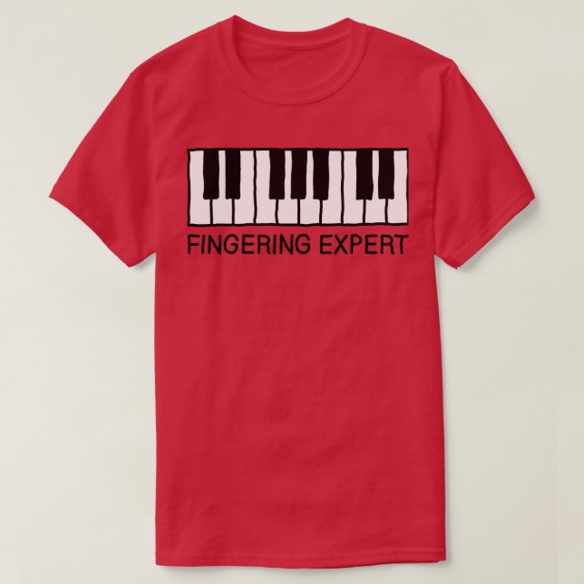 Camiseta Chiste de piano experto en dedos (Diseño del anverso)