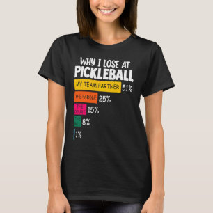 Camiseta Chiste de Pickleball con Sarcasmo Por qué Pierdo e