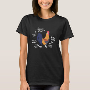 Camiseta Chiste de pollo adivina por qué granja