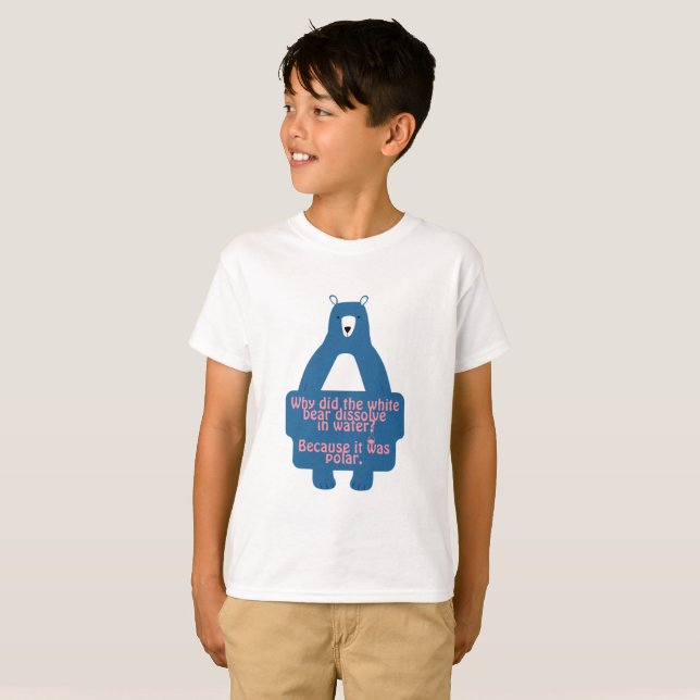 Camiseta Chiste de química divertida del oso polar azul (Anverso completo)