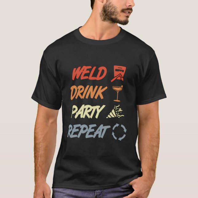 Camiseta Chiste de soldadura de vintage (Anverso)