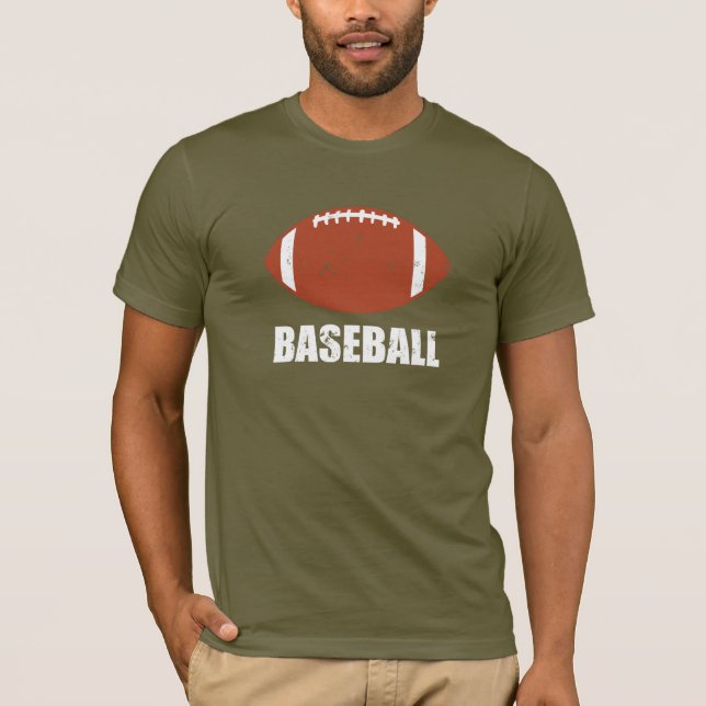 Camiseta Chiste del béisbol del fútbol (Anverso)