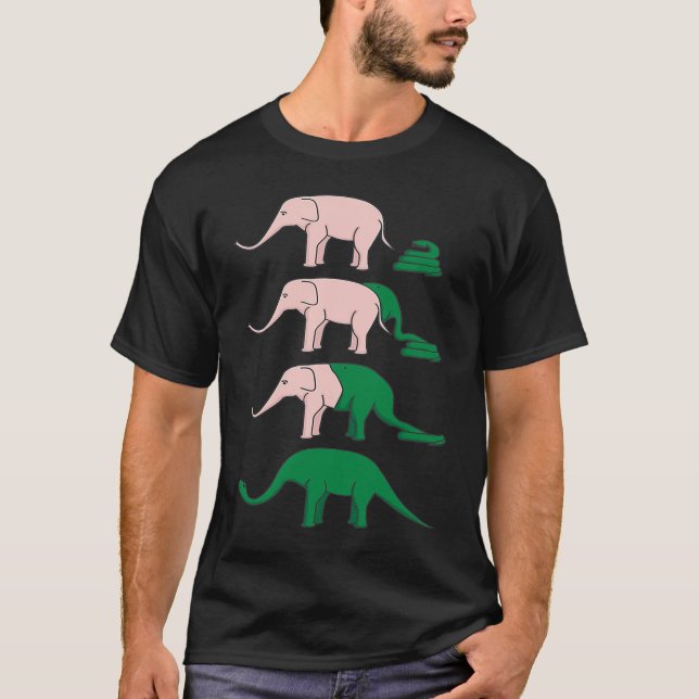Camiseta Chiste divertidísimo de Elefante de Serpiente Dino (Anverso)