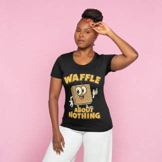 Camiseta Chiste Divertido de Desayuno Sobre Waffles
