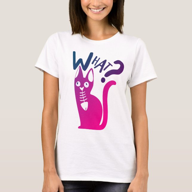 Camiseta Chiste divertido de gato con gradiente magenta min (Anverso)