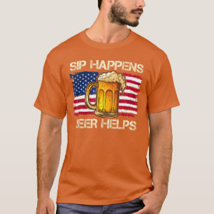 Camiseta Chiste divertido sorbo sucede cerveza ayuda a bebe