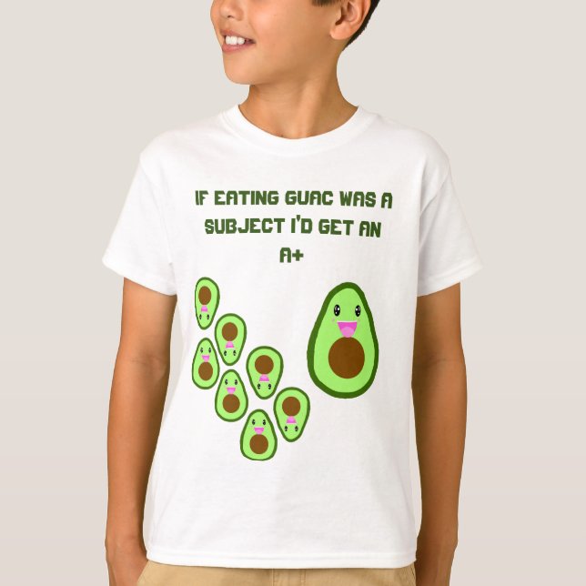 Camiseta Chiste escolar de niños divertidos aguacate guac (Anverso)