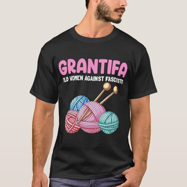 Camiseta Chiste familiar grantifa ancianas contra fascistas (Anverso)