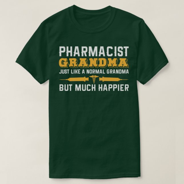 Camiseta Chiste Farmacéutico Abuela Druggist 1 (Diseño del anverso)
