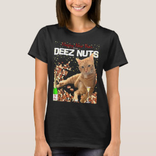 Camiseta Chiste Feliz Año Nuevo Cat Deez Nuts
