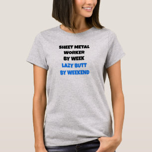Camiseta Chiste flojo de trabajador Metalizado de hoja