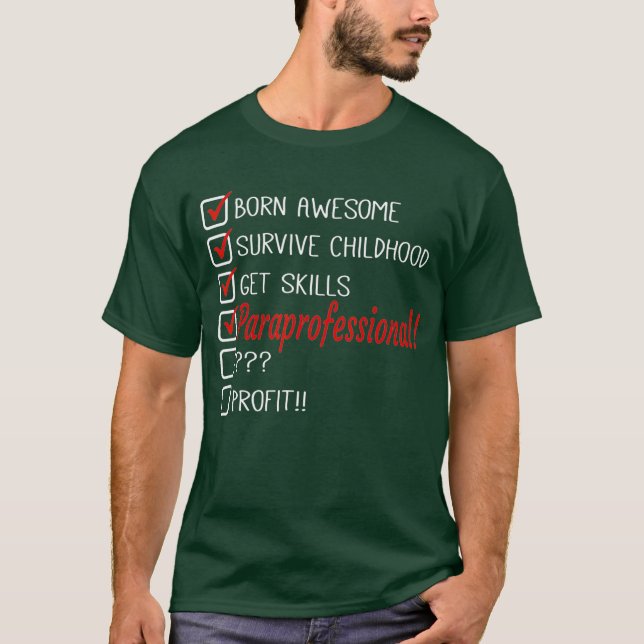Camiseta Chiste gracioso paraprofesional del humor (Anverso)
