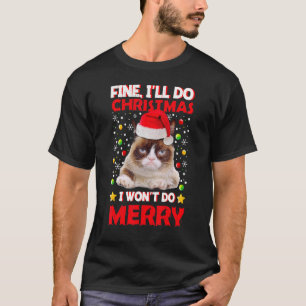 Camiseta Chiste Grumpy Navidades Cat Pun