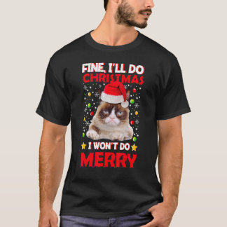 Camiseta Chiste Grumpy Navidades Cat Pun