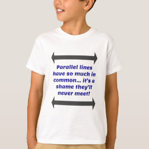 Camiseta Chiste matemático de líneas paralelas