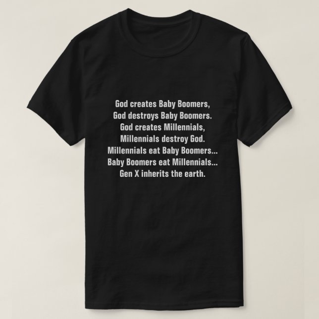Camiseta Chiste milenario DK del nacido en el baby boom (Diseño del anverso)
