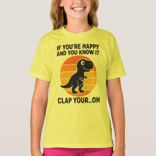 Camiseta Chiste Retro de Dinosaurio T Rex Aplaudir Oh Diver