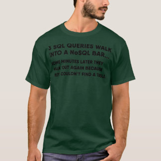 Camiseta Chiste SQL de base de datos