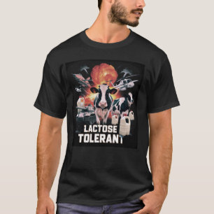 Camiseta Chiste tolerante a la lactosa Meme vaca granja de