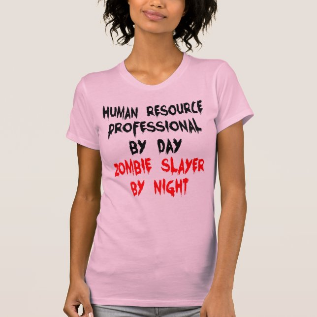 Camiseta Chiste Zombie profesional de recursos humanos (Anverso)