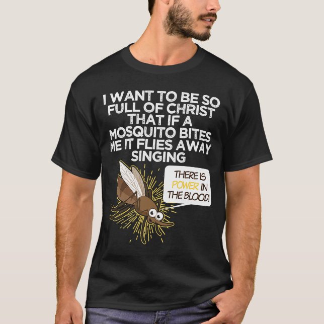 Camiseta Chistes de mordaza de mosquitos cristianos cristia (Anverso)