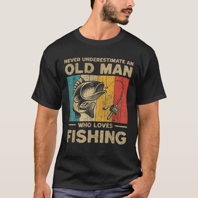 Camiseta Chistes de pesca de cosecha divertida mujeres homb (Anverso)