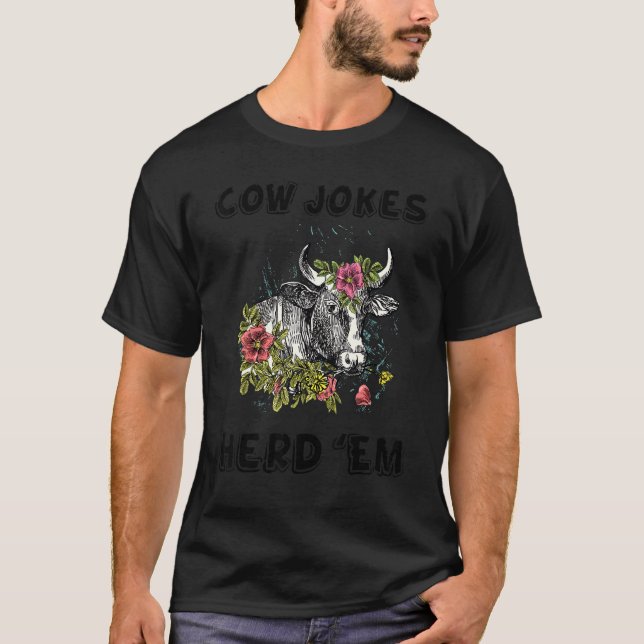 Camiseta Chistes de vacas mandan Chistes de vacas sarcástic (Anverso)