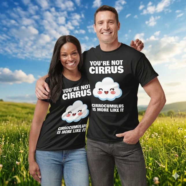 Camiseta Chistes divertidos de nubes no Cirrus (Funny You're Not Cirrus Cloud Joke Shirt Cover Photo)