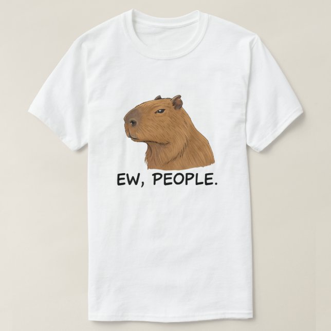 Camiseta Chistosa Capybara Ew Gente Humor Antisocial (Diseño del anverso)