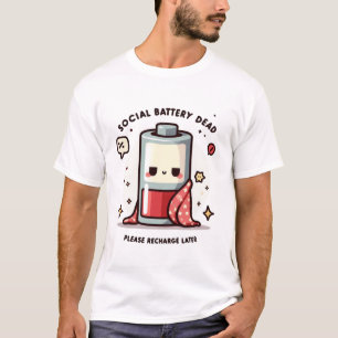 Camiseta Chistosa de Introvertido con Batería Soci
