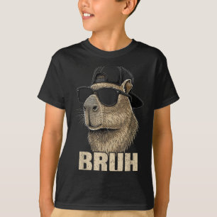 Camiseta Chistoso Hermano Meme Amante de Capybara Gafas de