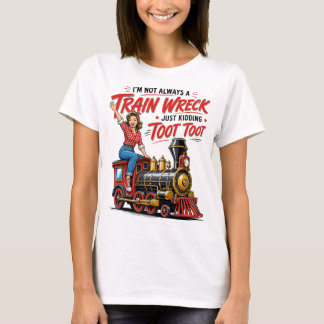 Camiseta Chistoso humor de choque de tren ferrocarril
