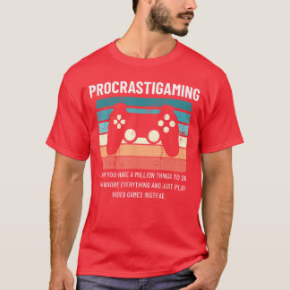 Camiseta Chistoso Procrastigaming Jugador Videojuego Gaming