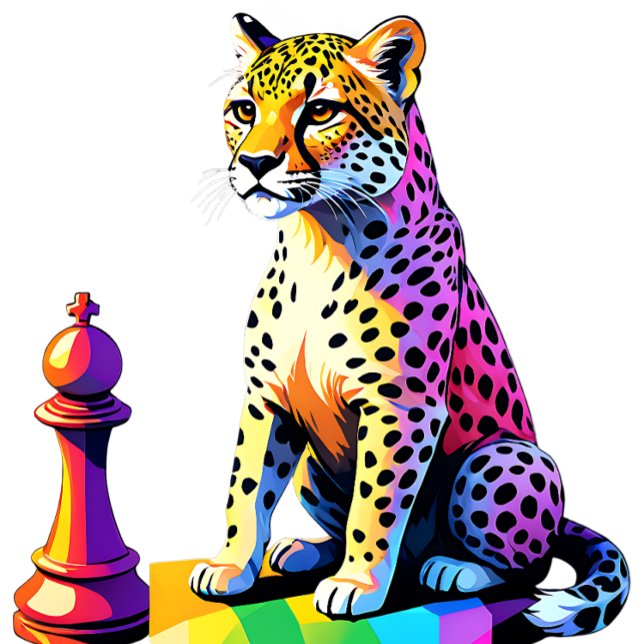 Camiseta Chita jugando al ajedrez - Animal más rápido de la (Cheetah playing chess cute T-Shirt.)