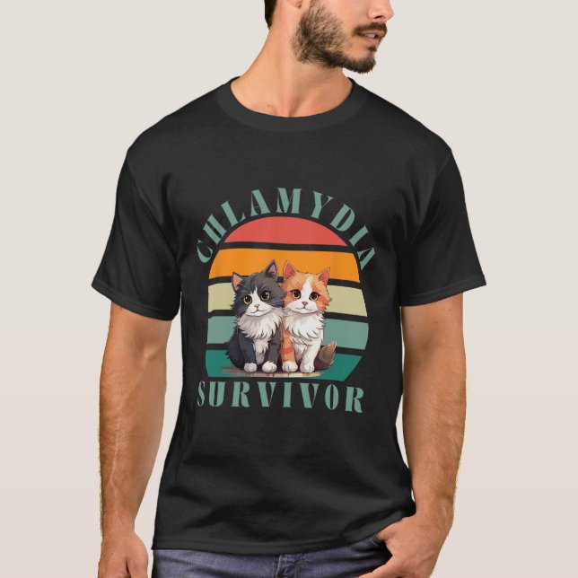 Camiseta Chlamydia Sobreviviente Retro Sarcástico Ironía Y2 (Anverso)