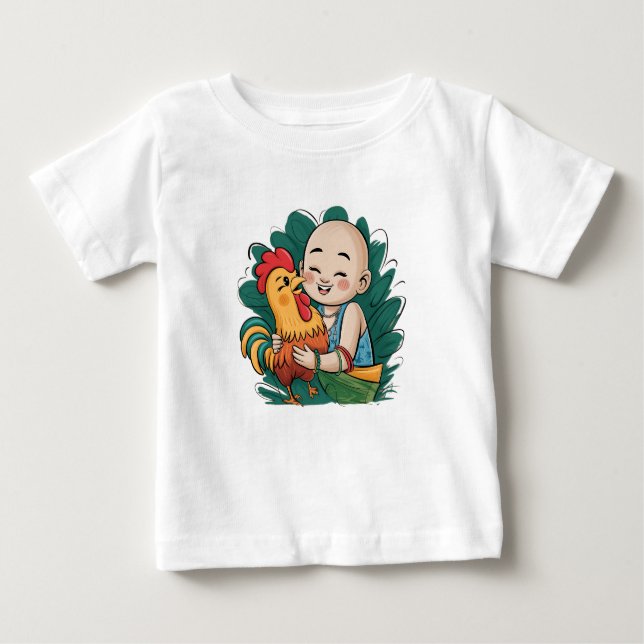 Camiseta | Chloe Baby Abraza al Gallo (Anverso)