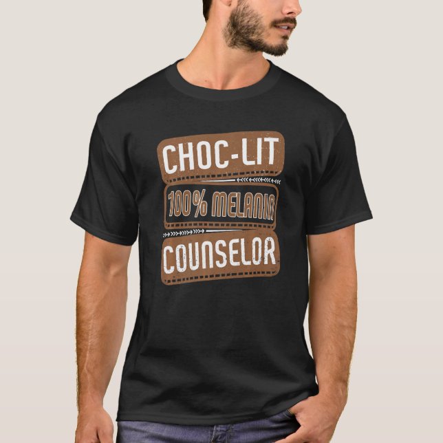 Camiseta Choc-lit 100 Melanin Counselor Proud Black History (Anverso)