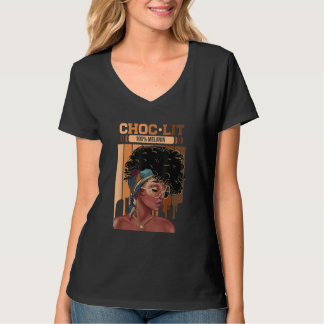 Camiseta Choc Lit 100 Melanin Dripping Afro Women
